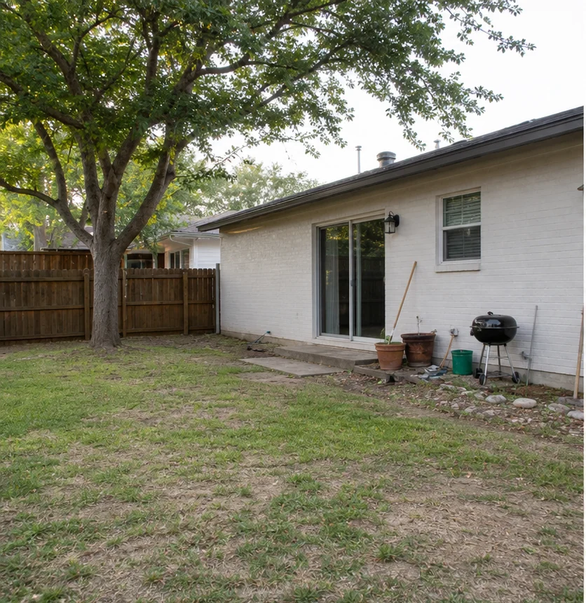 Backyard Entertaining Space Before